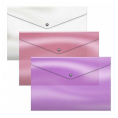 Папка-конверт на кнопке А4, 180 мкм, ErichKrause Glossy Candy, полупрозрачная, микс./В упаковке шт: 1