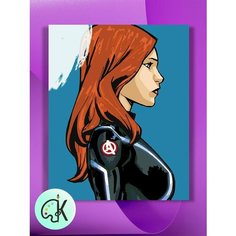 Картина по номерам на холсте В Профиль - Черная Вдова, 40 х 60 см КУЛЬТУРА ЦВЕТА