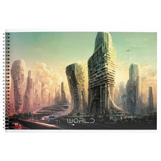 Альбом для рисования А4, 40л schoolформат Постапокалипсис (100 г/кв. м, спираль, мелованный картон, сплошной Уф-лак)