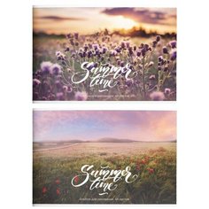 Альбом для рисования А4, 48л schoolформат Цветочное Поле (100 г/кв. м, склейка, мелованный картон, сплошной УФ-лак)