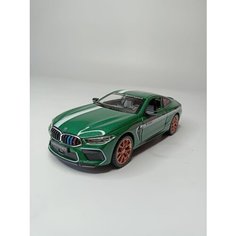 Коллекционная машинка игрушка металлическая BMW M8 для мальчиков масштабная модель 1:24 темно-зеленая Alexplay
