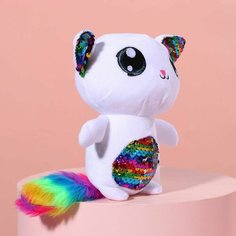 Мягкая игрушка с пайетками Лемурчик Феня , 10 см х 20 см х 16 см Denco Store