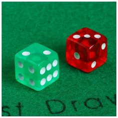 --- Кубики игральные 1.6х1.6 см, набор 2 шт, акрил