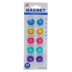 Набор магнитов для доски, 10 шт, d-2 см, прозрачные, на блистере, микс./В упаковке шт: 1 NO Name