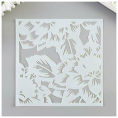 Трафарет пластик "Пион с острыми лепестками" 15х15 см Noname