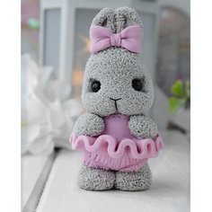 Силиконовая форма для мыла «Зайчик в юбочке и с бантиком» Нет бренда