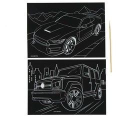 Гравюра «Крутые машины», 2 шт, 10х15 см Школа талантов