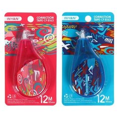 Корректор-лента 12 м х 5 мм, блистер, европодвес, корпус микс с рисунком