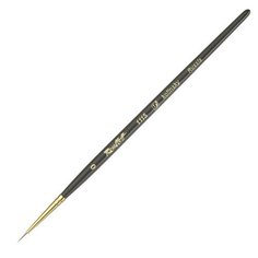 Кисть Roubloff Колонок, круглая, укороеченная, серия 1115 № 0 ручка короткая черная матовая/желтая обойма