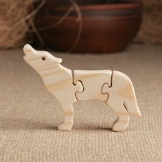 Romanoff Заготовка для творчества мини пазл "Волк", дерево, 9,5х7 см