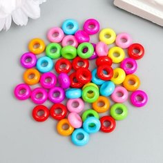 Набор бусин для творчества пластик "Плоские разноцветные" набор 50 шт 0,6х1,1х1,1 см нет бренда