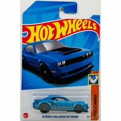Машинка Hot Wheels коллекционная 18 DODGE CHALLENGER SRT DEMON синий HKJ54