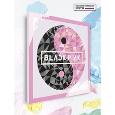 Картина по номерам Black Pink LOGO, 40 х 40 см