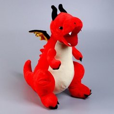 Мягкая игрушка «Дракон», с чёрными крыльями, 45 см, цвет красный NO Name