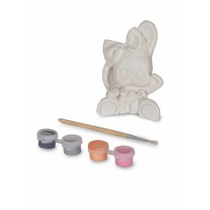 Гипсовая фигурка с красками - игрушка, Зайка с бантом, 1 комплект Sweet Home