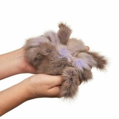 Мягкая игрушка паук из натурального меха соболя Мини мамба серый Holich Toys