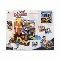 Игровой набор Guang Wei "Парковка: Автобаза" (18 дет, 2 эт, 2 машин.) Guangwei