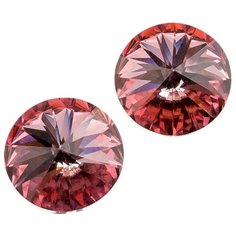 Круглые стразы-риволи Swarovski, размер 10,5 мм, цвет Crystal Antique Pink (#001-ANTP), 2 шт.