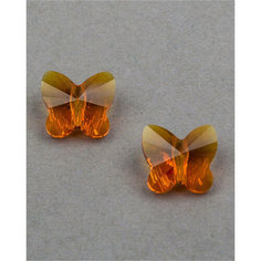 Бусины в виде бабочек Swarovski, цвет Tangerine (#259), Размер 10 мм, 2 шт.