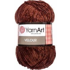Пряжа YarnArt Velour коричневый (852), 100%микрополиэстер, 170м, 100г, 5шт