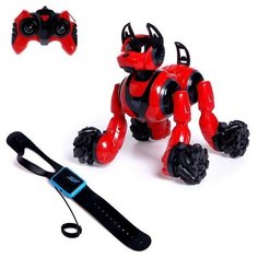 Робот-собака Кибер пёс, управление жестами, световые и звуковые эффекты, цвет красный Нет бренда