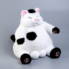 Мягкая игрушка Кот, с чёрными лапками, 35 см, цвет белый Made in China