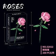 Конструктор набор Flowers Цветы Roses Розовая роза 69 дет Планета конструкторов