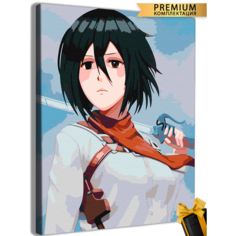 Картины по номерам Атака титанов Аниме Микаса 40x50