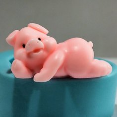 Силиконовая форма для мыла Свинка 3D (четвертая), для свечей, гипса 1шт Нет бренда