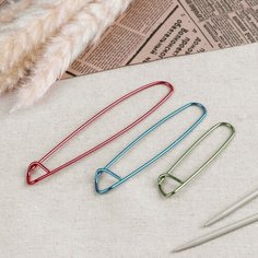 Набор вспомогательных булавок для вязания, 3 шт, 9/11,5/15 см, цвет микс Арт Узор