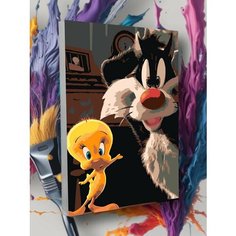 Картина по номерам Луни Тюнз: Сильвестр и Твити Животные Круто красим