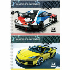 Альбом для рисования 24л, А4, на гребне ArtSpace "Авто. Тачки", эконом, 12 штук, 335555 Спейс