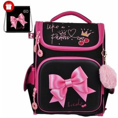 Рюкзак Ортопедический для девочек Maksimm Бант Розовый - с мешком для обуви - портфель для 1-4 классов. нет