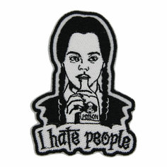 Нашивка, патч, шеврон "Wednesday Addams. I Hate People" 68x93mm PTC448 22 ПИНГВИНА