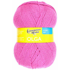 Пряжа Семеновская Olga (Ольга ПШ) яркий флокс (320), 50%шерсть/50%акрил, 392м, 100г, 3шт