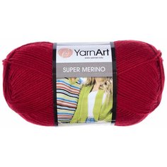 Пряжа Yarnart Super Merino красный (1175), 75%акрил/25%шерсть, 300м, 100г, 2шт