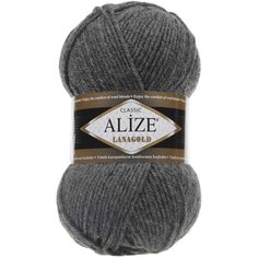 Пряжа Alize Lanagold серый (182), 51%акрил/49%шерсть, 240м, 100г, 3шт