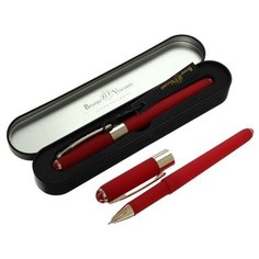 Ручка шариковая, 0.5 мм, Bruno Visconti MONACO, стержень синий, корпус красный, в металлическом футляре