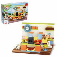 KEYIXING Конструктор Весна «Кафе и зверята», 130 деталей