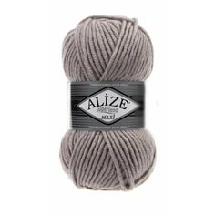 Пряжа для вязания ALIZE SUPERLANA MAXI, цвет: 652 пепел; 1 моток, состав: 25% шерсть, 75% акрил, вес мотка: 100 г, длина мотка: 100 м