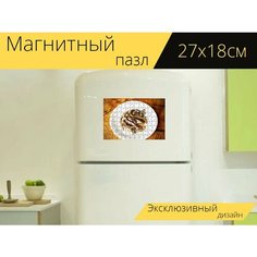 Магнитный пазл "Запеченный, курс, рыбы" на холодильник 27 x 18 см. Lots Prints