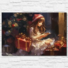 Картина по номерам на холсте новый год рождеством (зима, девушка, елка, эстетика) - 12816 40х60 Бруталити