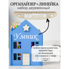 Красивый подарочный органайзер для канцелярии и линейка Умник для дошкольника и школьника, настольный набор, подарок для учителя Roxuy