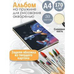 Альбом планшет для рисования акварелью мультфильм Соник Альбомы
