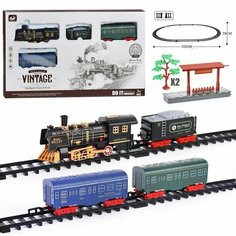 Железная дорога "Винтаж" (свет/звук) 17 предметов Kosmos