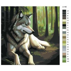 Картина по номерам,"Живопись по номерам",100 x 100, LI-166, волк в лесу
