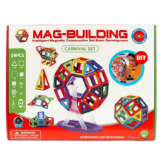 Магнитный конструктор Mag-Building / 59 деталей / Развивающий конструктор для детей / Игрушка для малышей Araqel
