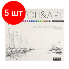 Комплект 5 наб, Карандаши акварельные для скетчинга SKETCH&ART 24 цв в мет. коробке 30-0045 Bruno Visconti