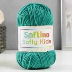 4шт, Пряжа 100% акрил "Softy Kids" 90м +-5м 50 гр цвет 20 серо-зелёный Softino