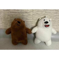 Мягкая игрушка Медведи 2 штуки белый и коричневый Нет бренда